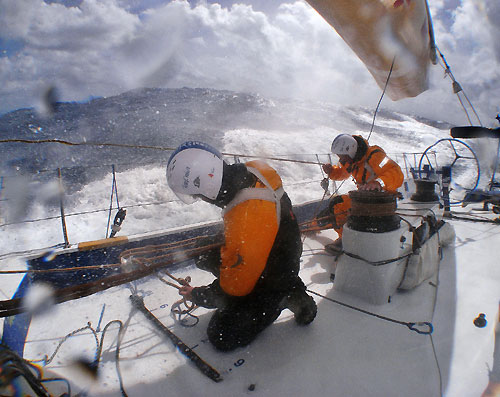 Telefonica Blue approaching the Southern Ocean, earlier on leg 5 of the Volvo Ocean Race, from Qingdao to Rio de Janeiro. Photo copyright Gabriele Olivo / Telefonica Blue / Volvo Ocean Race.
