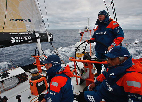 Ericsson 4 in the Southern Ocean, on leg 5 of the Volvo Ocean Race, from Qingdao to Rio de Janeiro. Photo copyright Guy Salter / Ericsson 4 / Volvo Ocean Race.