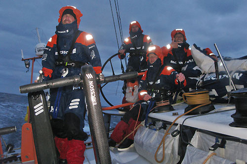 Ericsson 4 in the Southern Ocean, on leg 5 of the Volvo Ocean Race, from Qingdao to Rio de Janeiro. Photo copyright Guy Salter / Ericsson 4 / Volvo Ocean Race.
