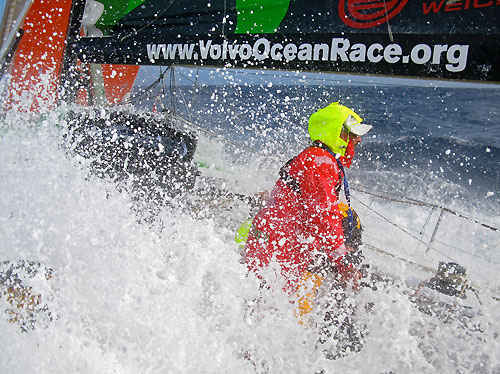 Damian Foxall, onboard Green Dragon, on leg 5 of the Volvo Ocean Race, from Qingdao to Rio de Janeiro. Photo copyright Guo Chuan / Green Dragon Racing / Volvo Ocean Race.