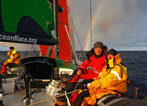 Happy Birthday to Tom Braidwood onboard Green Dragon with Guo Chuan, during leg 5 of the Volvo Ocean Race, from Qingdao to Rio de Janeiro. Photo copyright Guo Chuan / Green Dragon Racing / Volvo Ocean Race.