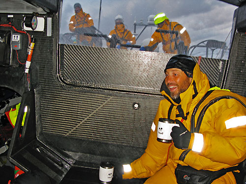 Wrapping up warm in the Southern Ocean onboard Green Dragon, on leg 5 of the Volvo Ocean Race, from Qingdao to Rio de Janeiro. Photo copyright Guo Chuan / Green Dragon Racing / Volvo Ocean Race.