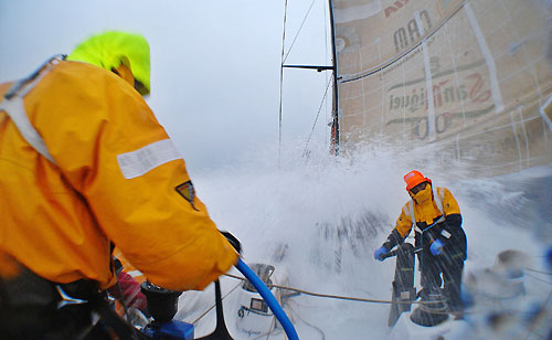 Rough weather for Telefonica Blue, in the Southern Ocean, on leg 5 of the Volvo Ocean Race, from Qingdao to Rio de Janeiro. Photo copyright Gabriele Olivo / Telefonica Blue / Volvo Ocean Race.