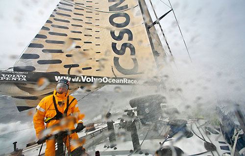 Rough weather earlier in the Southern Ocean, onboard Ericsson 3, during leg 5 of the Volvo Ocean Race, from Qingdao to Rio de Janeiro. Photo copyright Gustav Morin / Ericsson 3 / Volvo Ocean Race.
