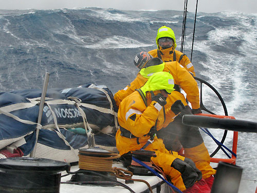 Ericsson 4 in rough weather on their approach to Cape Horn, on leg 5 of the Volvo Ocean Race, from Qingdao to Rio de Janeiro. Photo copyright Guy Salter / Ericsson 4 / Volvo Ocean Race.