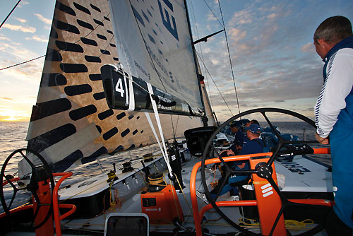 Ericsson 4 with their Code Zero up, on leg 5 of the Volvo Ocean Race, from Qingdao to Rio de Janeiro. Photo copyright Guy Salter/Ericsson 4/Volvo Ocean Race.