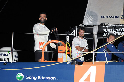 Ericsson 4, skippered by Torben Grael (BRA) finish second into Rio de Janeiro on leg 5 of the Volvo Ocean Race, crossing the line at 22:57:44 GMT 26/03/09. Photo copyright Dave Kneale / Volvo Ocean Race.
