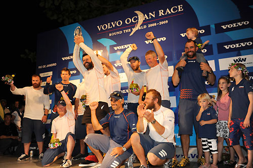Ericsson 4, skippered by Torben Grael (BRA) finish second into Rio de Janeiro on leg 5 of the Volvo Ocean Race, crossing the line at 22:57:44 GMT 26/03/09. Photo copyright Rick Tomlinson / Volvo Ocean Race.