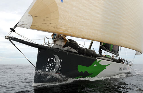 Green Dragon, skippered by Ian Walker (GBR) finish fourth into Rio de Janeiro on leg 5 of the Volvo Ocean Race, crossing the line at 18:59:40 GMT 28/03/09. Photo copyright Dave Kneale / Volvo Ocean Race.