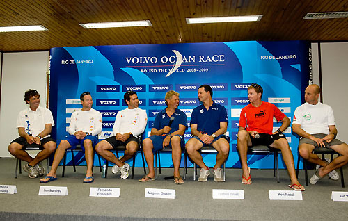 Skippers press conference in Rio de Janeiro, prior to the Light In-port Race in the Volvo Ocean Race. Photo copyright Rick Tomlinson / Volvo Ocean Race.