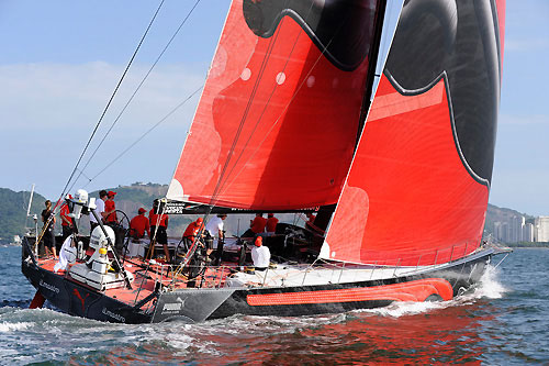 PUMA Ocean Racing, skippered by Ken Read (USA) at the start of leg 6 of the Volvo Ocean Race, from Rio de Janeiro to Boston. Photo copyright Rick Tomlinson / Volvo Ocean Race.