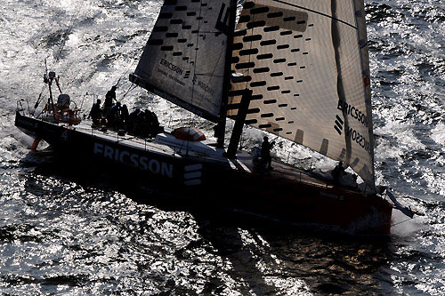 Ericsson 4, skippered by Torben Grael (BRA) at the start of leg 6 of the Volvo Ocean Race, from Rio de Janeiro to Boston. Photo copyright Dave Kneale / Volvo Ocean Race.