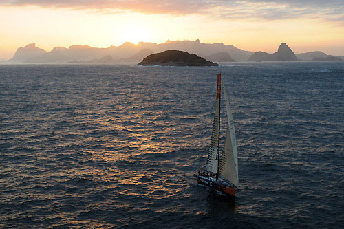 Ericsson 3, skippered by Magnus Olsson (SWE), at the start of leg 6 of the Volvo Ocean Race, from Rio de Janeiro to Boston. Photo © Dave Kneale / Volvo Ocean Race.