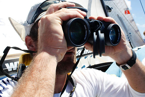 Richard Mason, keeping track of PUMA Ocean Racing, onboard Ericsson 3, on leg 6 of the Volvo Ocean Race, from Rio de Janeiro to Boston. Photo copyright Gustav Morin / Ericsson 3 / Volvo Ocean Race.