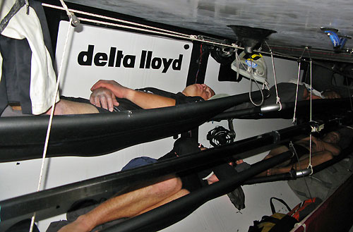 Sleeping onboard Delta Lloyd, on leg 6 of the Volvo Ocean Race, from Rio de Janeiro to Boston. Photo copyright Sander Pluijm / Team Delta Lloyd / Volvo Ocean Race.