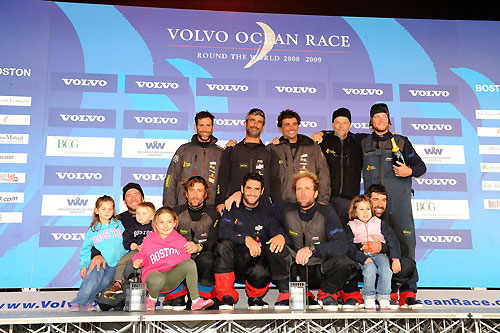 Telefonica Black crew photo in Boston. Skippered by Fernando Echavarri (ESP), Telefonica Black finished fifth in leg 6 of the Volvo Ocean Race, from Rio de Janeiro to Boston. They crossed the finish line at 09:48:15 GMT 27-4-2009. They crossed the finish line at 10:10:29 GMT 27-4-2009. Photo copyright Dave Kneale / Volvo Ocean Race.