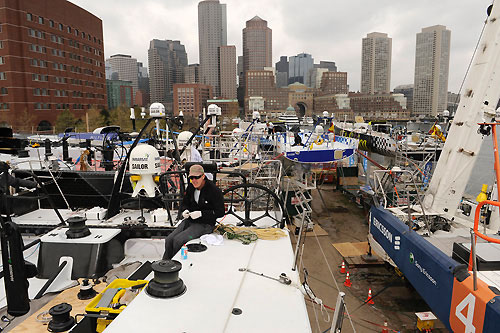 The Volvo Ocean Race yachts were hauled out of the water for maintenance and repairs at Boston's Fan Pier at the end of Leg 6 of the Volvo Ocean Race 2008-09. Photo copyright Rick Tomlinson / Volvo Ocean Race.