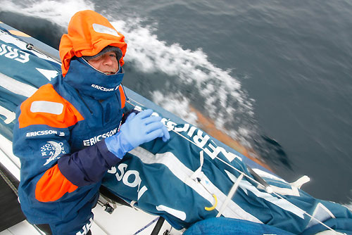 Thomas Johannsson, on leg 7 from Boston to Galway. Photo copyright Gustav Morin / Ericsson 3 / Volvo Ocean Race.