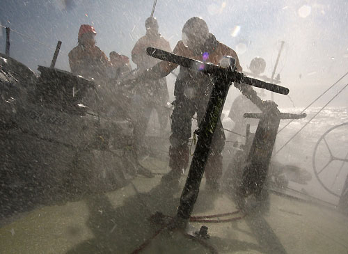 Rough weather onboard Telefonica Blue, on leg 7 from Boston to Galway. Photo copyright Gabriele Olivo / Telefonica Blue / Volvo Ocean Race.