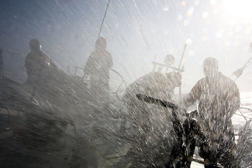 Rough weather onboard Telefonica Blue, on leg 7 from Boston to Galway. Photo copyright Gabriele Olivo / Telefonica Blue / Volvo Ocean Race.