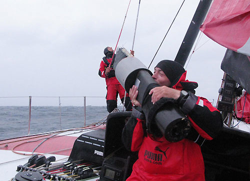 PUMA Ocean Racing's leward rudder breaks after they caught a nasty puff of wind, in the North Atlantic, on leg 7 from Boston to Galway. Photo copyright Rick Deppe / PUMA Ocean Racing / Volvo Ocean Race.