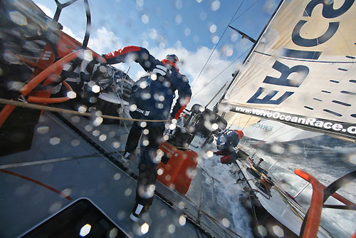 Ericsson 3 broach, on leg 7 from Boston to Galway. Photo copyright Gustav Morin / Ericsson 3 / Volvo Ocean Race.