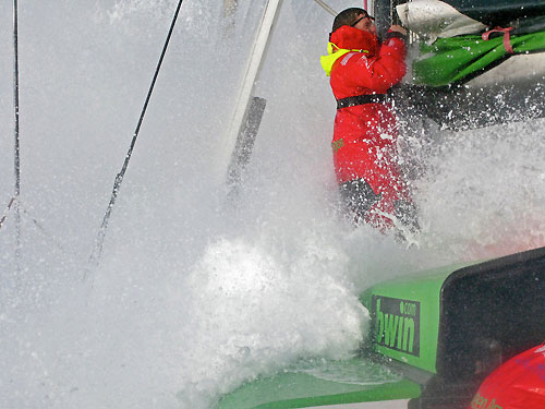 Rough seas in the North Atlantic, onboard Green Dragon, on leg 7 from Boston to Galway. Photo copyright Guo Chuan / Green Dragon Racing / Volvo Ocean Race.