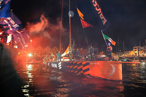 Ericsson 4, skippered by Torben Grael (BRA) finished first in leg 7 from Boston to Galway, crossing the line at 00:54: 22 GMT, May 24, 2009. Photo copyright Rick Tomlinson / Volvo Ocean Race.