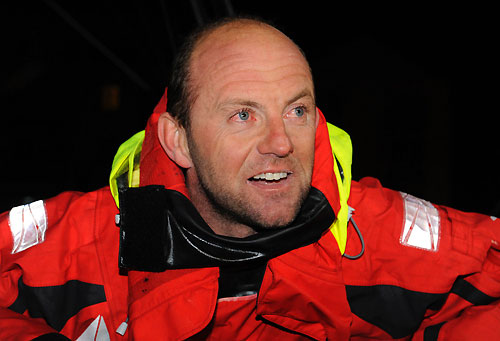 Green Dragon, skippered by Ian Walker (GBR) pictured, finish third on leg 7 from Boston to Galway, crossing the line at 02:31:18 GMT, May 24, 2009. Photo copyright Rick Tomlinson / Volvo Ocean Race.