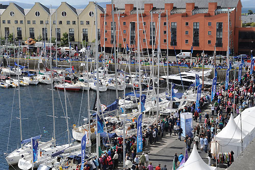 Galway dock prior to the start of leg 8 from Galway to Marstrand. Photo copyright Rick Tomlinson / Volvo Ocean Race.