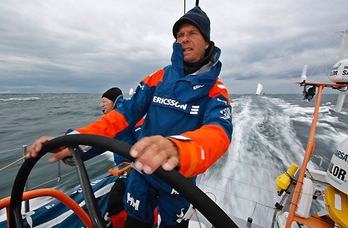 Thomas Johanson onboard Ericsson 3, on leg 8 of the Volvo Ocean Race, from Galway to Marstrand. Photo copyright Gustav Morin / Ericsson 3 / Volvo Ocean Race.