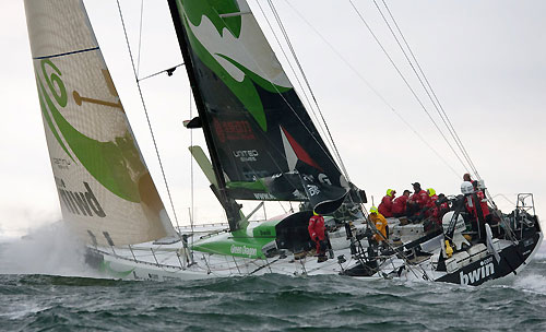 Green Dragon, skippered by Ian Walker (GBR), in the Rotterdam Gate Race as the fleet passed by the Netherlands, during leg 8 of the Volvo Ocean Race, from Galway to Marstrand. Photo copyright Ronald Koelink / foto-nautiek.nl / Volvo Ocean Race.