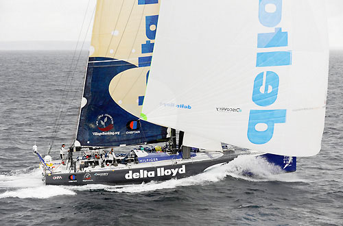 Delta Lloyd, skippered by Roberto Bermudez (ESP) during leg 8 Galway to Marstrand, off the Isles of Scilly, Lands End and Lizzard Point. Photo copyright Rick Tomlinson / Volvo Ocean Race.
