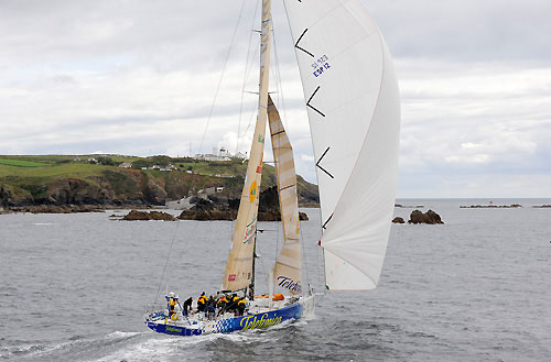 Telefonica Blue reaches Land's End on leg 8 from Galway to Marstrand. Photo copyright Rick Tomlinson / Volvo Ocean Race.