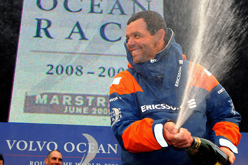 Ericsson 4, skippered by Torben Grael (BRA) finished first on leg 8 from Galway to Marstrand, crossing the line at 02:57:19 GMT, June 11, 2009. Photo copyright Dave Kneale / Volvo Ocean Race.
