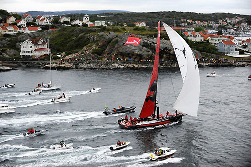 PUMA Ocean Racing, skippered by Ken Read (USA) finish second on leg 8 from Galway to Marstrand, crossing the line at 03:04:46 GMT, June 11, 2009. Photo copyright Rick Tomlinson / Volvo Ocean Race.
