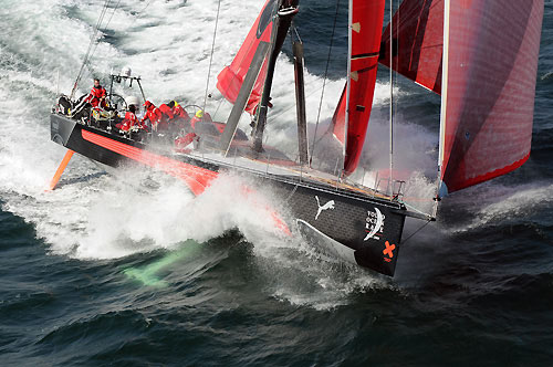 PUMA Ocean Racing, skippered by Ken Read (USA) at the start of leg 9 from Marstrand to Stockholm. Photo copyright Dave Kneale / Volvo Ocean Race.