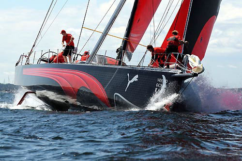 PUMA Ocean Racing, skippered by Ken Read (USA) finished second in the Stockholm in-port race. Photo copyright Dave Kneale / Volvo Ocean Race.