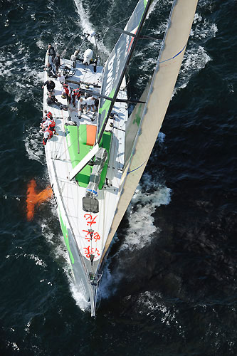 Green Dragon, skippered by Ian Walker (GBR) during the Stockholm in-port race. Photo copyright Rick Tomlinson / Volvo Ocean Race.