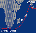Leg 2 Cape Town to Cochin map icon.