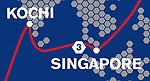 Leg 3 Cochin to Singapore map icon. Click here to access articles from leg 3.