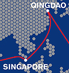 Leg 4 - Singapore to Qingdao, China index page icon. Click here to access articles from leg 4.