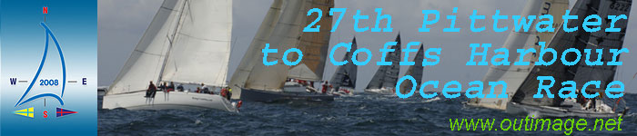 The Outimage Publications banner for the 27th Pittwater to Coffs Harbour Ocean Race.