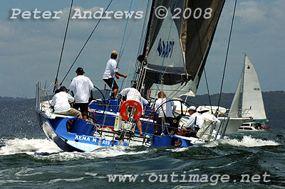 Peter Harburg's Spirit of Queensland, after the start of the Pittwater to Pittwater Ocean Race 2008.