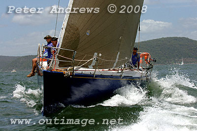 Pete Van Ryn's Farr 44 IMS Sea Hawk after the start of the Pittwater to Pittwater Ocean Race.