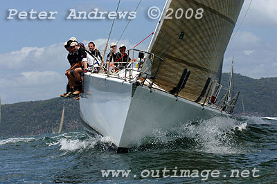 Murray Owen's Sydney 46 Mahligai after the start of the Pittwater to Pittwater Ocean Race.