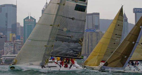 Australian skipper Geoff Hill's TP 52 Strewth at the start of the Rolex China Sea Race 2008. Photo Copyright ROLEX and Carlo Borlenghi.