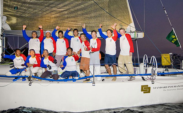 A jubiliant crew of Subic Central. This Sydney 46 co-skippered by Judes Echauz and Vince Perez, achieved IRC Racing Division's overall winner on corrected time for the Rolex China Sea Race 2008. Photo copyright ROLEX and Carlo Borlenghi.