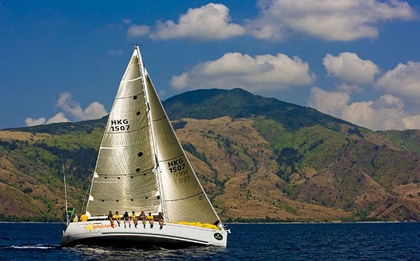 Manning and Symys Ltd's Beneteau First 44.7 Walawala, at the finish in Subic Bay during the the Rolex China Sea Race 2008. Photo copyright ROLEX and Carlo Borlenghi.