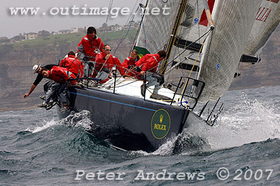 Vincenzo Onorato's Mascalzone Latino, day 2 of the Rolex Trophy One Design Series 2007 offshore Sydney Australia.